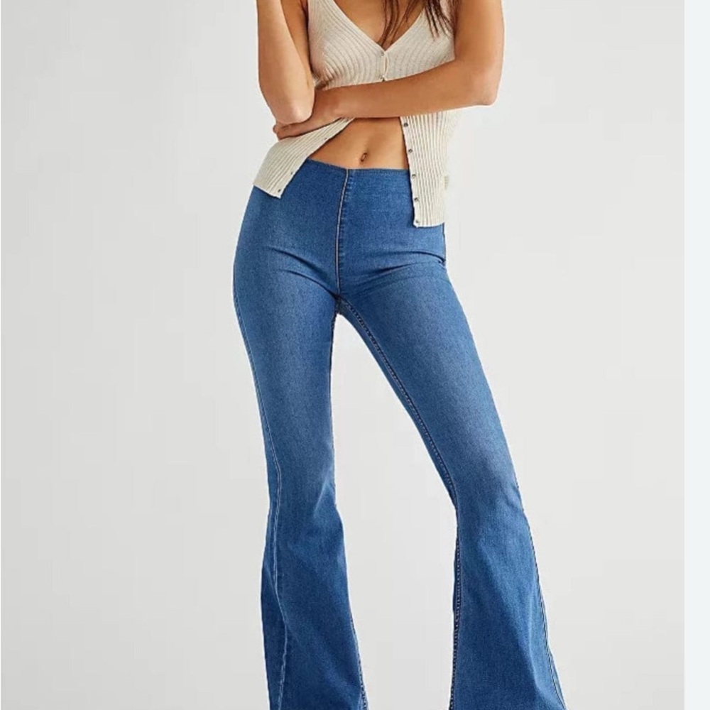 Free People Women's Blue Flared Jeans